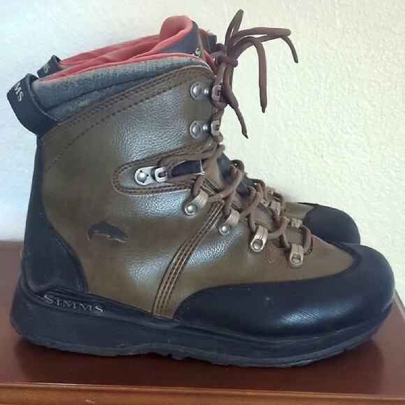 Simms Freestone Fly Fishing Wading Boots Outdoors Waterproof Men's Size 9 Brown - Picture 1 of 12